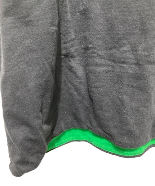BOTTEGA VENETA（ボッテガベネタ）BOTTEGA VENETA (ボッテガベネタ) ダブルレイヤーコットンジャージー Tシャツ ブラック×グリーン サイズ:Mの古着・服飾アイテム