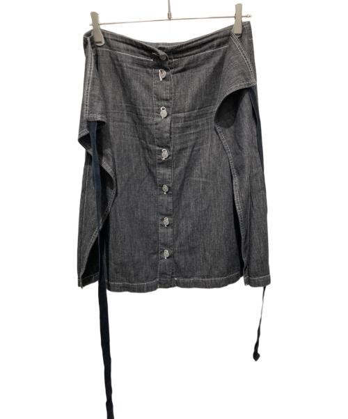 MM6 Maison Margiela（エムエムシックスメゾンマルジェラ）MM6 Maison Margiela (エムエムシックスメゾンマルジェラ) デニムラップスカート ブラック サイズ:40の古着・服飾アイテム