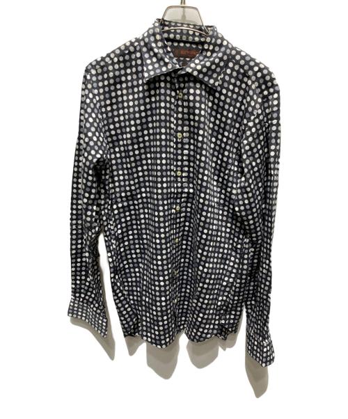 ETRO（エトロ）ETRO (エトロ) ドット柄シャツ ブラック×ホワイト サイズ:39の古着・服飾アイテム