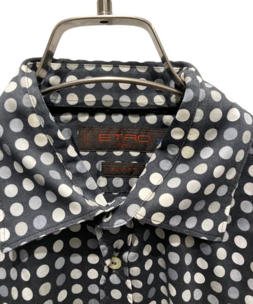 ETRO（エトロ）ETRO (エトロ) ドット柄シャツ ブラック×ホワイト サイズ:39の古着・服飾アイテム