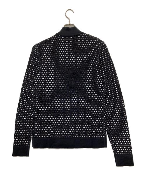 GIORGIO ARMANI（ジョルジオアルマーニ）GIORGIO ARMANI (ジョルジオアルマーニ) ジップアップニット ブラック×ホワイト サイズ:48の古着・服飾アイテム
