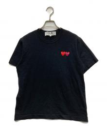 PLAY COMME des GARCONS（プレイコムデギャルソン）の古着「ダブルハートロゴTシャツ」｜ブラック