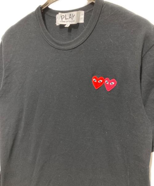 PLAY COMME des GARCONS（プレイコムデギャルソン）PLAY COMME des GARCONS (プレイコムデギャルソン) ダブルハートロゴTシャツ ブラック サイズ:Sの古着・服飾アイテム