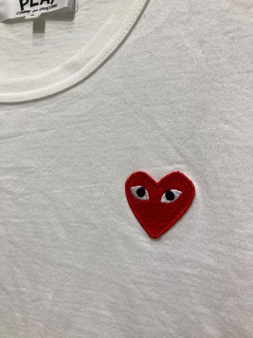PLAY COMME des GARCONS（プレイコムデギャルソン）PLAY COMME des GARCONS (プレイコムデギャルソン) ハートTシャツ ホワイト サイズ:Lの古着・服飾アイテム