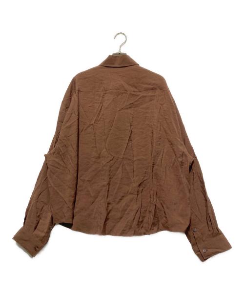 HEVO（イーヴォ）Hevo (イーヴォ) レーヨンシャツ ブラウン サイズ:不明の古着・服飾アイテム