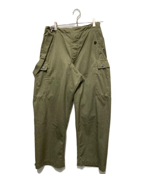 東ドイツ軍（ヒガシドイツグン）東ドイツ軍 (ヒガシドイツグン) サスペンダー付き ミリタリーパンツ グリーン サイズ:不明の古着・服飾アイテム