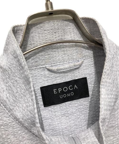 EPOCA UOMO（エポカ ウォモ）EPOCA UOMO (エポカ ウォモ) デジタルツイードプリントサッカーブルゾン グレー サイズ:46の古着・服飾アイテム
