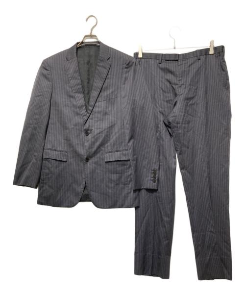 BURBERRY BLACK LABEL（バーバリーブラックレーベル）BURBERRY BLACK LABEL (バーバリーブラックレーベル) ストライプ柄 セットアップ グレー サイズ:40Rの古着・服飾アイテム