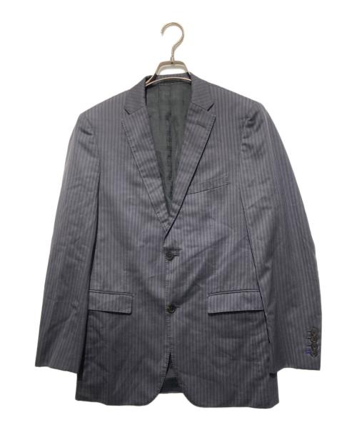BURBERRY BLACK LABEL（バーバリーブラックレーベル）BURBERRY BLACK LABEL (バーバリーブラックレーベル) ストライプ柄 セットアップ グレー サイズ:40Rの古着・服飾アイテム