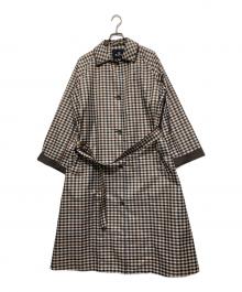 Aquascutum（アクアスキュータム）の古着「トレンチレインコート/チェックコート」｜ベージュ×ブラウン