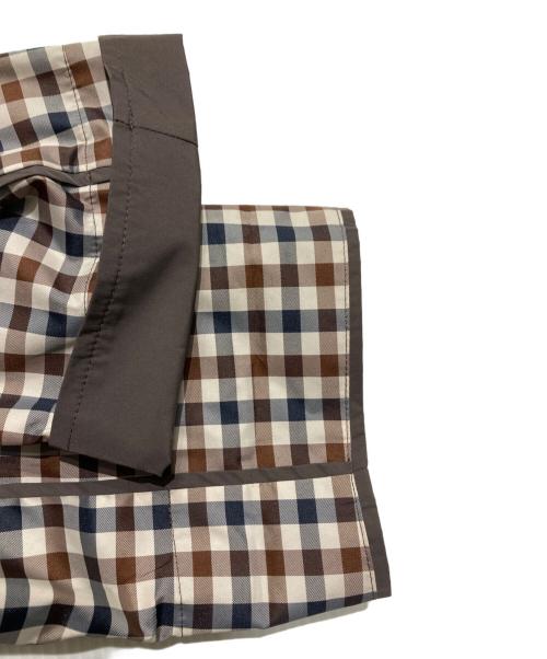 Aquascutum（アクアスキュータム）Aquascutum (アクアスキュータム) トレンチレインコート/チェックコート ベージュ×ブラウン サイズ:MLの古着・服飾アイテム