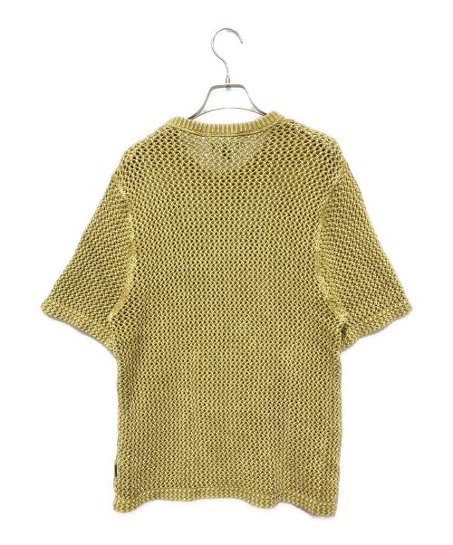 stussy（ステューシー）stussy (ステューシー) OVER DYED MESH CREW KNIT TEE イエロー サイズ:Sの古着・服飾アイテム