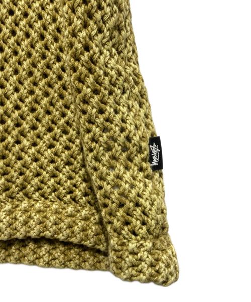 stussy（ステューシー）stussy (ステューシー) OVER DYED MESH CREW KNIT TEE イエロー サイズ:Sの古着・服飾アイテム