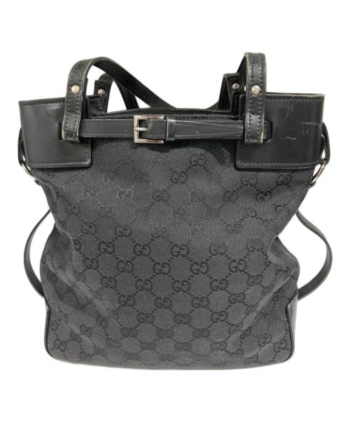 GUCCI（グッチ）GUCCI (グッチ) GGキャンバストートバッグ ブラックの古着・服飾アイテム