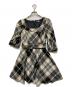 BURBERRY BLUE LABEL（バーバリー ブルー レーベル）の古着「7分袖ワンピース/ノバチェック」｜ベージュ×ブラック