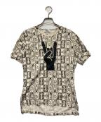 Vivienne Westwood manヴィヴィアン ウェストウッド マン）の古着「総柄Tシャツ」｜ベージュ×ブラック