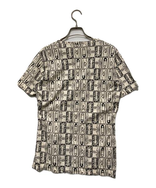 Vivienne Westwood man（ヴィヴィアン ウェストウッド マン）Vivienne Westwood man (ヴィヴィアン ウェストウッド マン) 総柄Tシャツ ベージュ×ブラック サイズ:44の古着・服飾アイテム