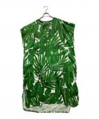 HAVERSACKハバーサック）の古着「Big leaf print Dress」｜グリーン