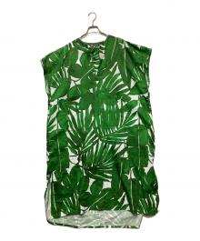 HAVERSACK（ハバーサック）の古着「Big leaf print Dress」｜グリーン