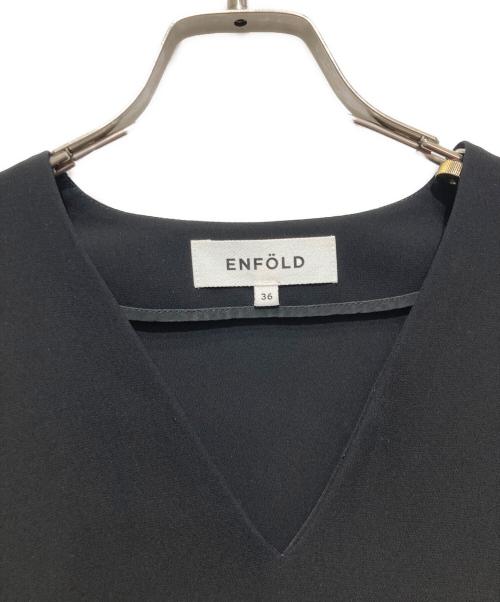 ENFOLD（エンフォルド）ENFOLD (エンフォルド) ランダムヘムフレアドレス ブラック サイズ:36の古着・服飾アイテム
