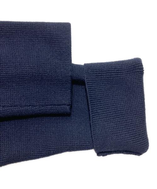 LAUREN RALPH LAUREN（ローレン ラルフ ローレン）LAUREN RALPH LAUREN (ローレン ラルフ ローレン) バックル-トリム コットンブレンド ニットジャケット ネイビー サイズ:XSの古着・服飾アイテム