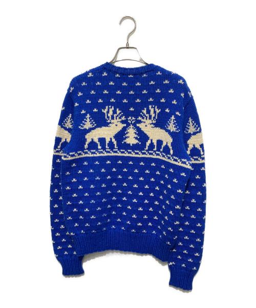 POLO RALPH LAUREN（ポロ・ラルフローレン）POLO RALPH LAUREN (ポロ・ラルフローレン) トナカイ柄 ノルディックセーター ブルー サイズ:Sの古着・服飾アイテム