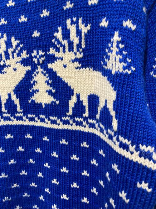 POLO RALPH LAUREN（ポロ・ラルフローレン）POLO RALPH LAUREN (ポロ・ラルフローレン) トナカイ柄 ノルディックセーター ブルー サイズ:Sの古着・服飾アイテム