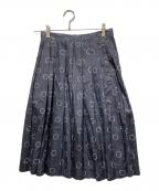 MARGARET HOWELLマーガレットハウエル）の古着「OUTLINE SPOT SILK SKIRT」｜グレー