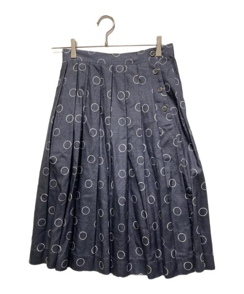 MARGARET HOWELL（マーガレットハウエル）MARGARET HOWELL (マーガレットハウエル) OUTLINE SPOT SILK SKIRT グレー サイズ:2の古着・服飾アイテム