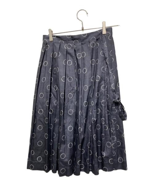 MARGARET HOWELL（マーガレットハウエル）MARGARET HOWELL (マーガレットハウエル) OUTLINE SPOT SILK SKIRT グレー サイズ:2の古着・服飾アイテム