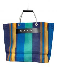MARNI（マルニ）の古着「ストライプバッグ/トートバッグ/ハンドバッグ」｜ブルー