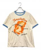 TOYS MCCOYトイズマッコイ）の古着「マリリンモンローリンガーTシャツ」｜スカイブルー×ベージュ