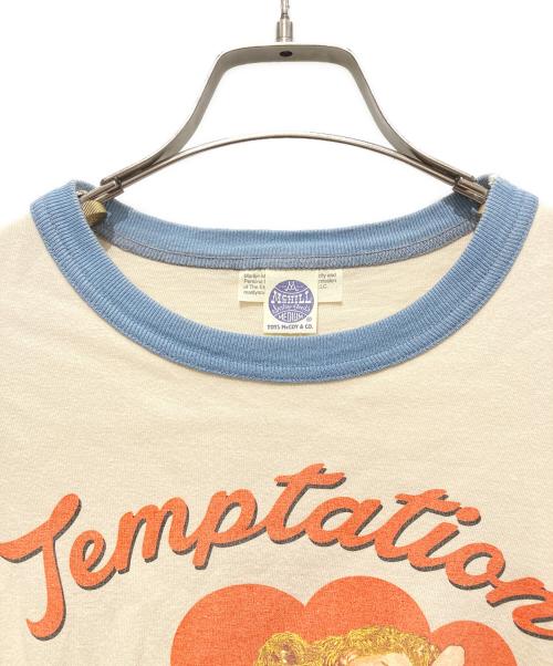 TOYS MCCOY（トイズマッコイ）TOYS McCOY (トイズマッコイ) マリリンモンローリンガーTシャツ スカイブルー×ベージュ サイズ:Mの古着・服飾アイテム
