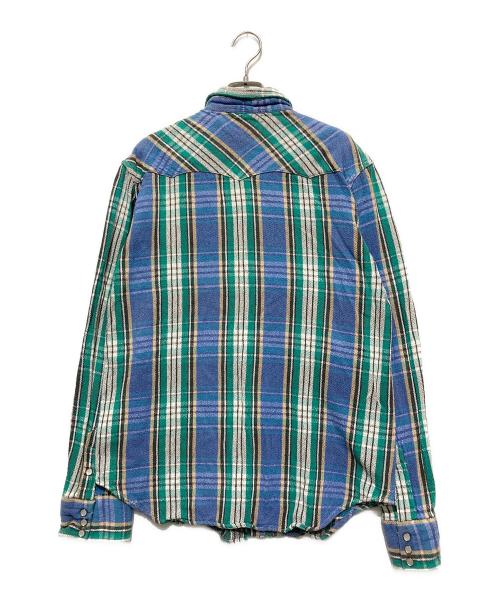 RRL（ダブルアールエル）RRL (ダブルアールエル) チェックネルシャツ グリーン×ネイビー サイズ:Lの古着・服飾アイテム