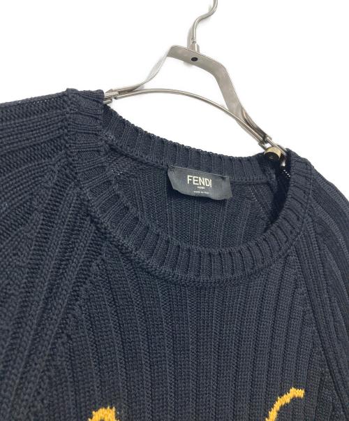 FENDI（フェンディ）FENDI (フェンディ) ロゴ ニットセーター ブラック サイズ:サイズ50の古着・服飾アイテム