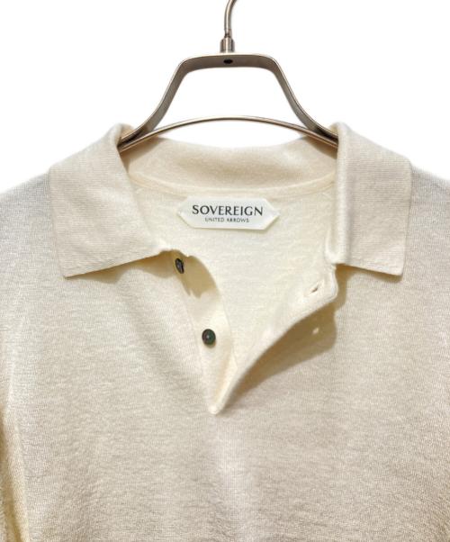SOVEREIGN（ソブリン）SOVEREIGN (ソブリン) シルクカシミヤブレンドニットポロシャツ ベージュ サイズ:Mの古着・服飾アイテム