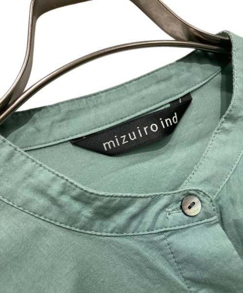 mizuiro-ind（ミズイロインド）mizuiro-ind (ミズイロインド) ピンタックパフスリーブシャツ ブラウス グリーン サイズ:Freeの古着・服飾アイテム