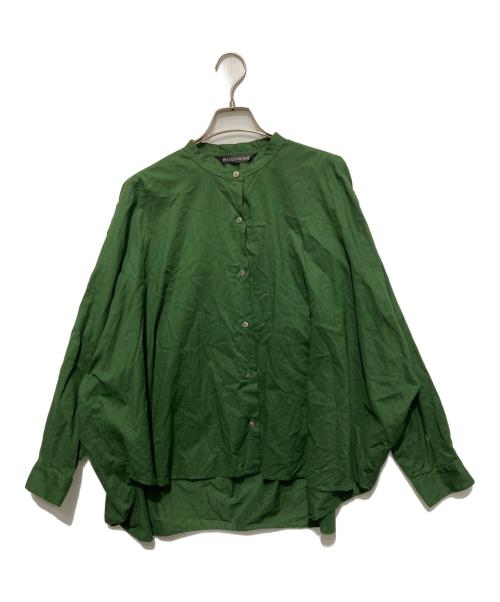mizuiro-ind（ミズイロインド）mizuiro-ind (ミズイロインド) スタンドカラーワイドシャツ グリーン サイズ:Freeの古着・服飾アイテム