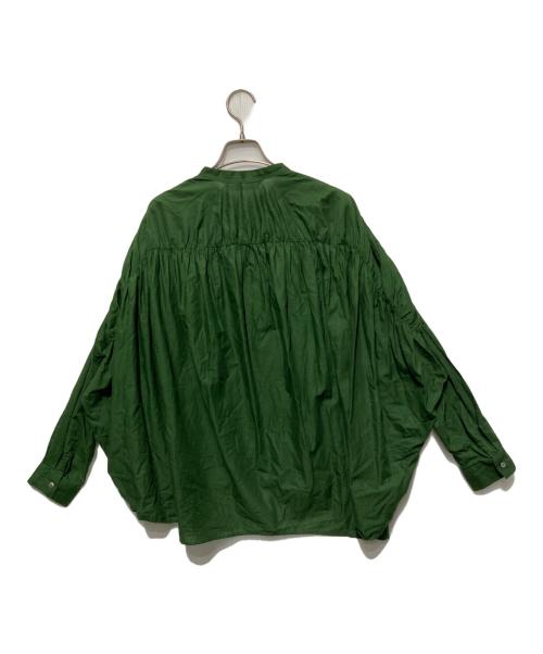 mizuiro-ind（ミズイロインド）mizuiro-ind (ミズイロインド) スタンドカラーワイドシャツ グリーン サイズ:Freeの古着・服飾アイテム