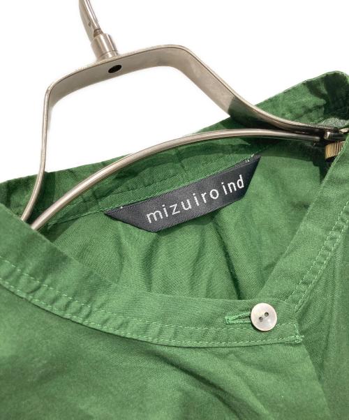 mizuiro-ind（ミズイロインド）mizuiro-ind (ミズイロインド) スタンドカラーワイドシャツ グリーン サイズ:Freeの古着・服飾アイテム