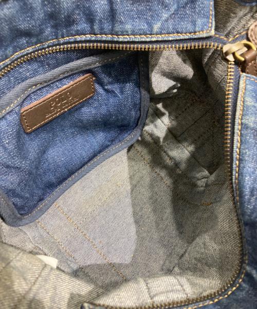 POLO RALPH LAUREN（ポロ・ラルフローレン）POLO RALPH LAUREN (ポロ・ラルフローレン) デニムミニトートバッグ ネイビーの古着・服飾アイテム