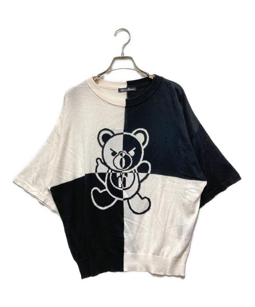 Hysteric Glamour（ヒステリックグラマー）Hysteric Glamour (ヒステリックグラマー) HYSTERIC BEAR SQUARE ジャカード プルオーバー: ベージュ×ブラック サイズ:FREEの古着・服飾アイテム