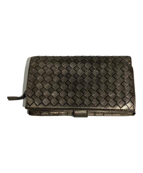 BOTTEGA VENETA（ボッテガベネタ）BOTTEGA VENETA (ボッテガベネタ) 2つ折り長財布 シルバーの古着・服飾アイテム