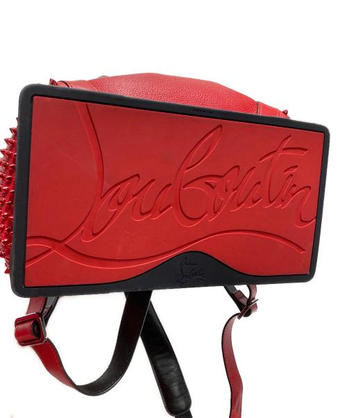 Christian Louboutin（クリスチャン・ルブタン）Christian Louboutin (クリスチャン・ルブタン) スパイク スタッズ エクスプローラーファンク バックパック リュック ブラック×レッドの古着・服飾アイテム