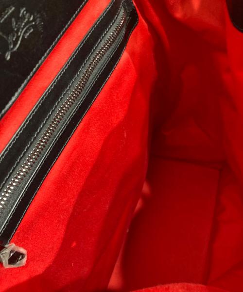 Christian Louboutin（クリスチャン・ルブタン）Christian Louboutin (クリスチャン・ルブタン) スパイク スタッズ エクスプローラーファンク バックパック リュック ブラック×レッドの古着・服飾アイテム
