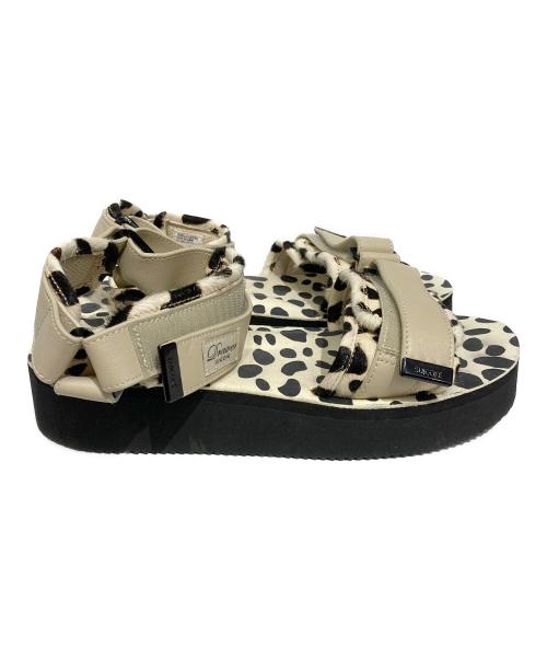 suicoke（スイコック）suicoke (スイコック) Drawer (ドゥロワー) 別注ダルメシアンプラットフォームサンダル ベージュ サイズ:25cmの古着・服飾アイテム