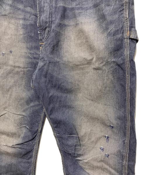 DIESEL（ディーゼル）DIESEL (ディーゼル) ダメージ加工ストライプペインターパンツ ネイビー サイズ:34の古着・服飾アイテム
