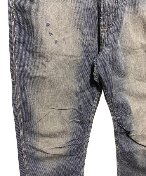 DIESEL（ディーゼル）DIESEL (ディーゼル) ダメージ加工ストライプペインターパンツ ネイビー サイズ:34の古着・服飾アイテム
