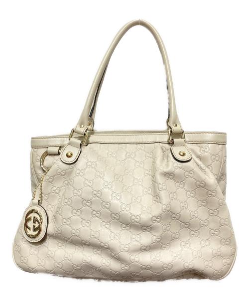 GUCCI（グッチ）GUCCI (グッチ) グッチシマ レザー ミディアムトート ベージュの古着・服飾アイテム