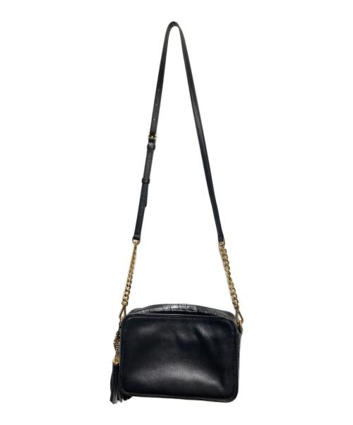 MICHAEL KORS（マイケルコース）MICHAEL KORS (マイケルコース) 型押しチェーンショルダーバッグ ブラックの古着・服飾アイテム